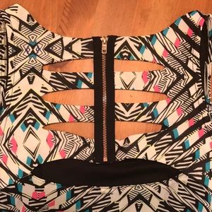 Romper, cage back w zipper, Lined